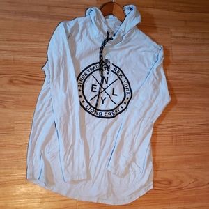 Light blue hooded top